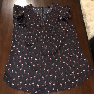 I ♥️ Ronson Flamingo blouse small